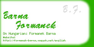 barna formanek business card